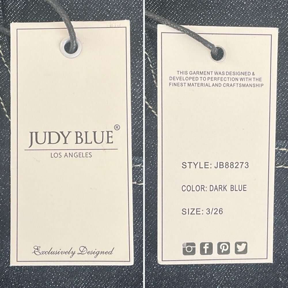 Judy Blue Rinse Wash Mom Jeans Dark Blue High-Rise 26 - Picture 11 of 14